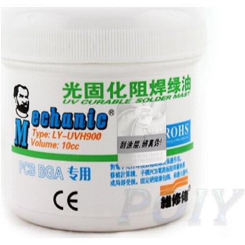 Mechanic 100g Green UV Curable Solder Mask BGA PCB Paint Prevent Corrosive Arcing Welding Fluxes Oil UV Photosensitive Ink