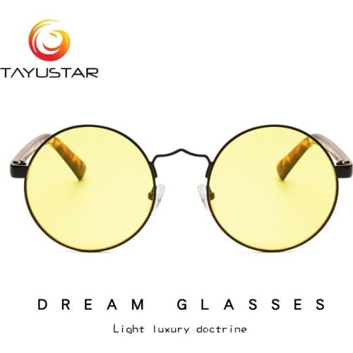 MEESHOW Men Women Sunglasses 2020 Fashion Round Sunglasses High Quality Luxury Retro Glasses INS Style Street Shot Glasses UV400