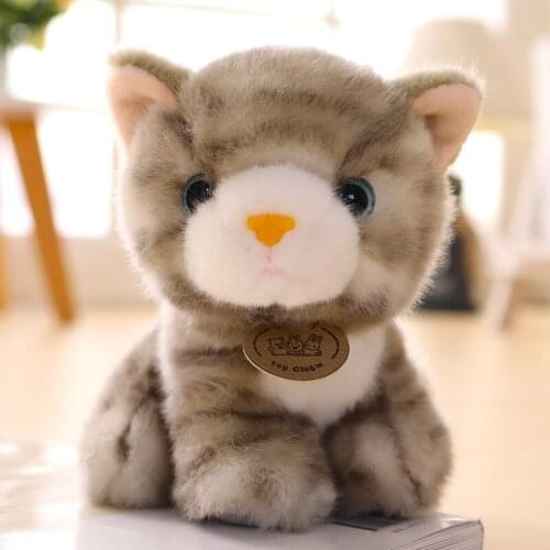 Stuffed Lifelike Cats Plush Toy Simulation Cute Cat Doll Pet Toys Home Decor Gift For Girls Juguetes Children Plush Toys BK50MR