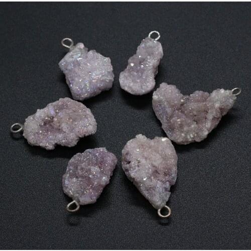 Natural Stone Crystal Cluster Pendants irregular shape Exquisite Charm For jewelry making DIY necklace Earring accessories