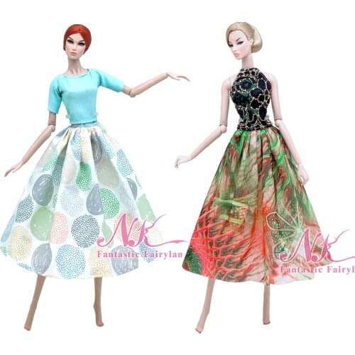 NK Two Set Newest Doll Casual Skirt Suit Fashion Handmade Daily Beautiful For Barbie Accessories Doll Costume Best Girl Gift Toy
