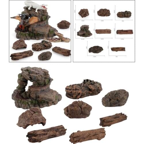 Plastic Stone Tree Trunks Fake Rock Model Diorama Dinosaur Accessories