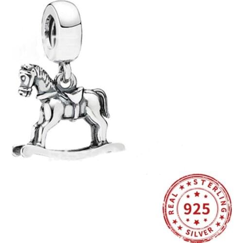 Real 925 Sterling Silver Charms Carousel Dangle Charm Beads Fit Original Pandora Bracelets Women Diy jewelry