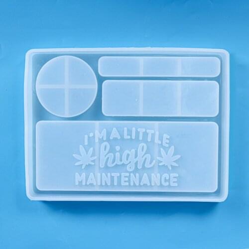 Silicone Tray Mold Cosmetic Storage Tray Drip Mold Rolling Tray Mold for DIY Jewelry Holder Easy Clean And Use