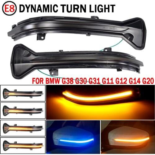 Blue-Yellow LED Dynamic Turn Signal Blinker Flowing Water Blinker Flashing Light For BMW 5 6 7 8 3 Series G38 G30 G31 G11 G20 M5