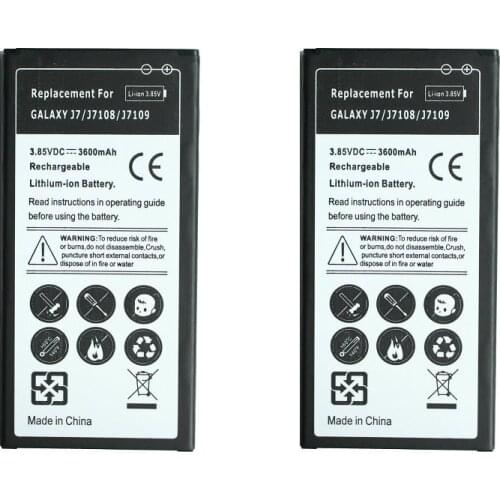 Ciszean 2pcs/lot 3600mAh EB-BJ710CBC / EB-BJ710CBE Replacement Battery For Samsung Galaxy J7 2016 Edition J7109 J7108 J7008