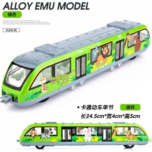 1:64 high simulation single section light rail alloy car model children cartoon subway toy car for children gifts