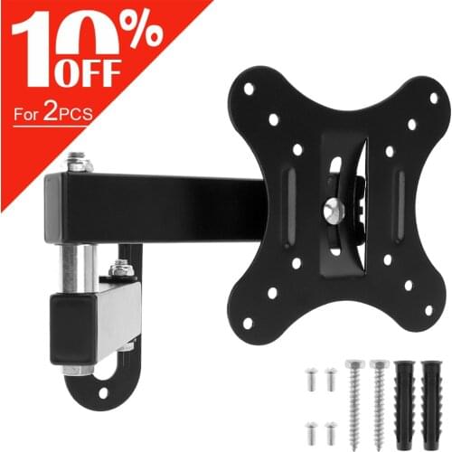 Universal 10KG TV Wall Mount TV Holder Rotate TV Wall Bracket Tilt Swivel TV Stand 15° Tilt for 14-27 Inch LCD LED Monitor