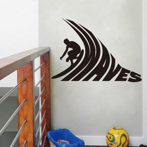 Surfer Riding - surfing Vinyl wall stickers , Surf VAN vinyl wall art decals free shipping s2054
