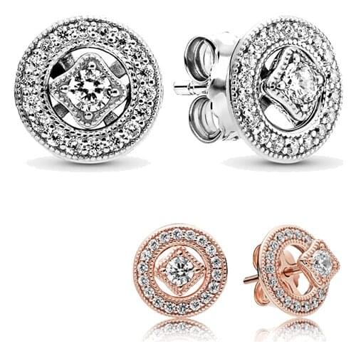 High Quality Classic Cubic Zirconia Stud Earrings Rhinestone Geometric Square Fashion Earrings For Women Party Jewelry