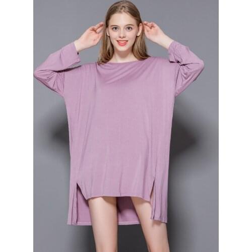 Oversize New Ladies Basic Sleepshirt Sexy Lingerie Solid Short Nightgown Modal Sleepwear Summer Loose Pregnant Nighty Nightdress