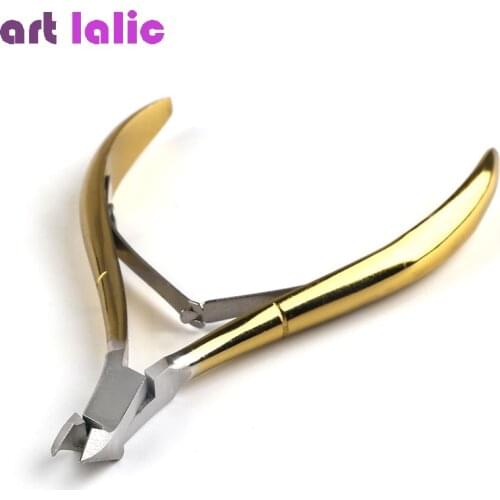 Gold Stainless Steel Nail Cuticle Scissors Manicure Pedicure Tools Cuticle Nipper Trimming Dead Skin Clipper Manicure