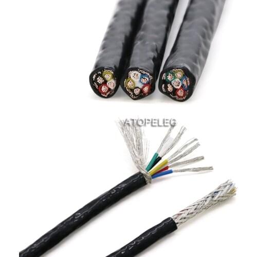1M 20AWG FEP Shielded 1/2/3/4/5/6 Cores Signal Wire Stranded Tinned Copper Heat Resistant Cable High Temperature F46 200Deg.C