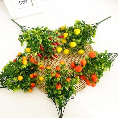 1pcs 7 forks artificial flower artificial fruit 35cm rich fruit home decoration artificial plant plastic auspicious fruit