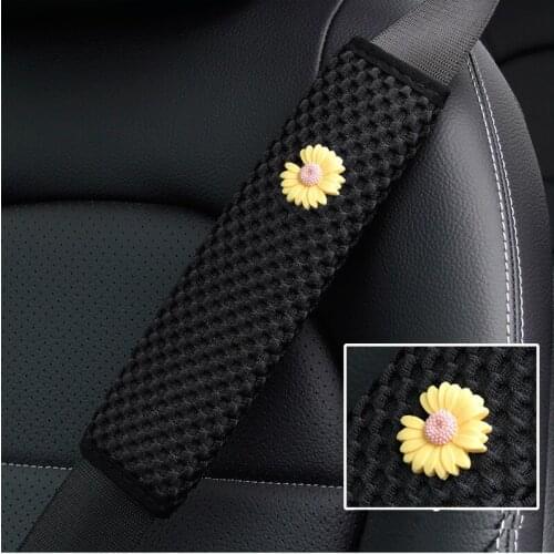12 Styles Car Safety Belt Cover Protector Breathable Cloth Seat Belt Adjuster Protection Shoulder Pad Cute Flower for Girl Woman