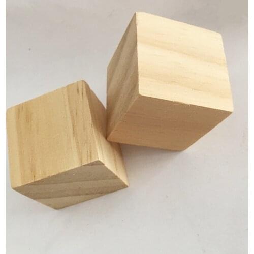 16pcs 4cm blank wood blocks nature cube wooden square blocks diy crafts