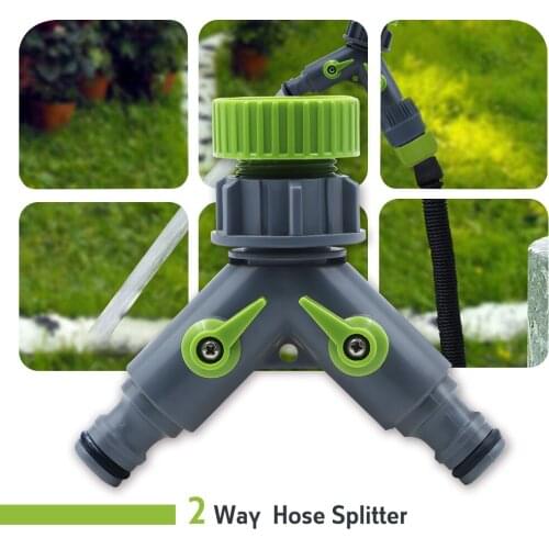 Garden Irrigation Fittings Dual Snap-In Coupling With Shut-Off and Swivel 3/4" to 1"