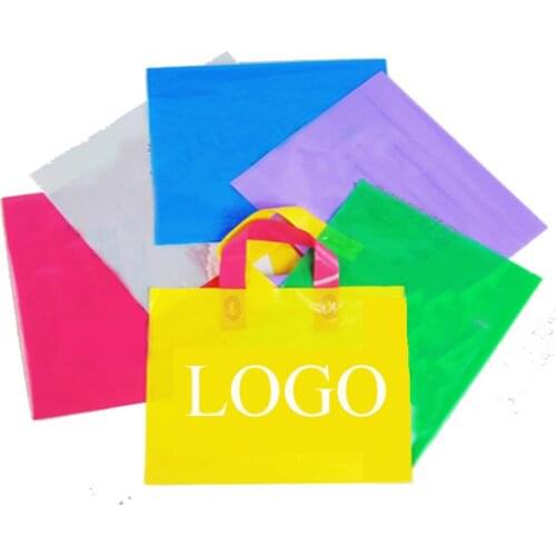 20 pcs Plastic Gift bags storage Bags with handle for accessories/clothes/shoes accept accept print custom Logo available