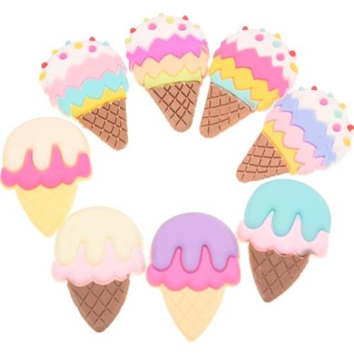 32PCS 1.2inch Ice Cream Cute Girls Hair Accessories Soft Rubber Kids Head wraps Accessories For Hair Bows Hairclip Barrettes