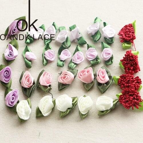 15MM 50PCS DIY handmade flower clothes accessories accessories Ribbon roses hair texture material