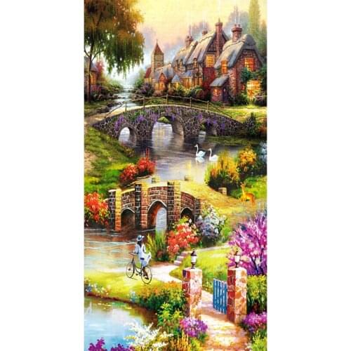 5D DIY Diamond painting bridge water Diamond Embroidery Full Cross Stitch Rhinestone Mosaic Home Decor Handmade Gift