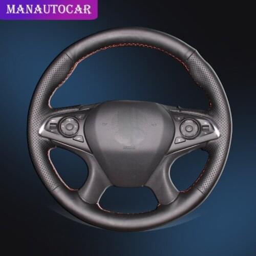 Auto Braid On The Steering Wheel Cover for Buick Lacrosse 2016 Interior DIY Hand Stitched Car Braiding Wheel Covers Car-styling