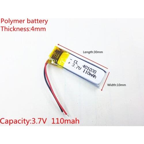 Free shipping Bluetooth headset Bluetooth cell battery 401030 041030 3.7V lithium polymer battery Battery MP3 Wholesale