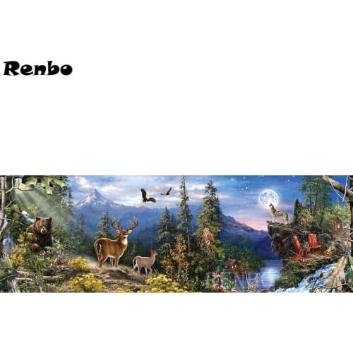 Large diy Diamond Painting Cross Stitch bear/wolf/deer 5d Full Resin square round Diamond Mosaic Painting Rhinestones Embroidery