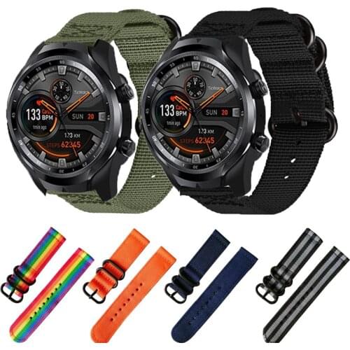 Bracelet For TicWatch Pro 3/3 GPS Strap Nylon Sport watch 22MM Wrist Straps Wristband For TicWatch E2/GTX/Pro 2020 Correa band