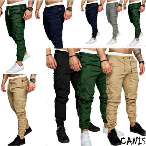 2020 Mens Pants Casual Slim Fit Urban Straight Leg Trousers Fashion Pencil Jogger Cargo Pants Streetwear