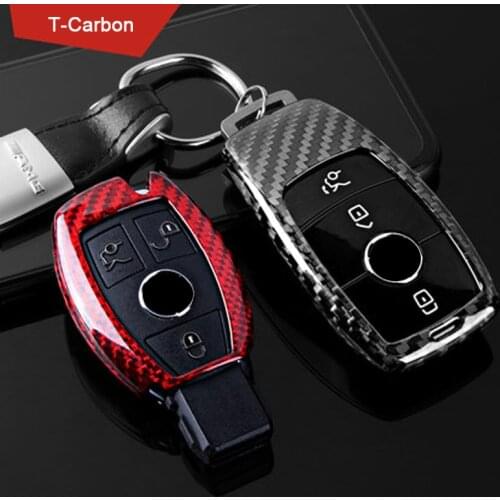 Carbon Fiber key case cover Key case protective shell holder for Mercedes benz A B R G Class GLK GLA W204 W205 W251 W463 W176