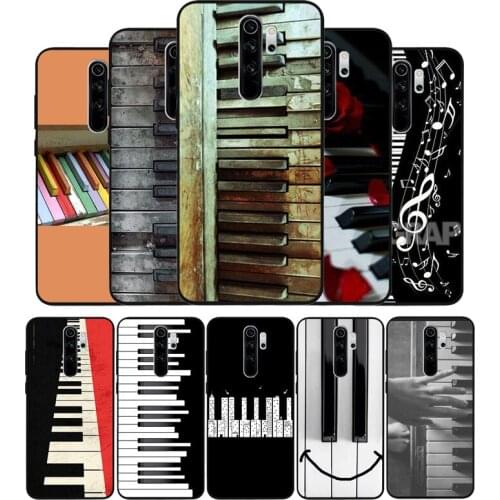 Piano key Soft Silicone black Phone Case For Redmi 4A 4X 5PLUS 5A NOTE 9S 9 8T 8 7 6 5 4 PRO