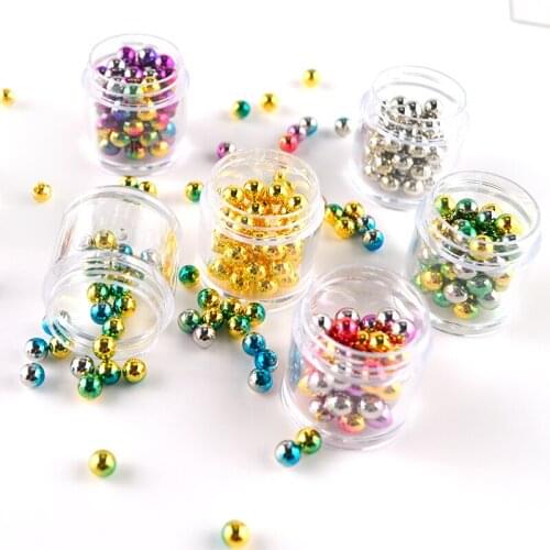 JF002 7 Style Colorful Golden Plated Pearls For Resin Jewellery Mold Resina Epoxi Transparente Moule Resine Epoxy Bijoux