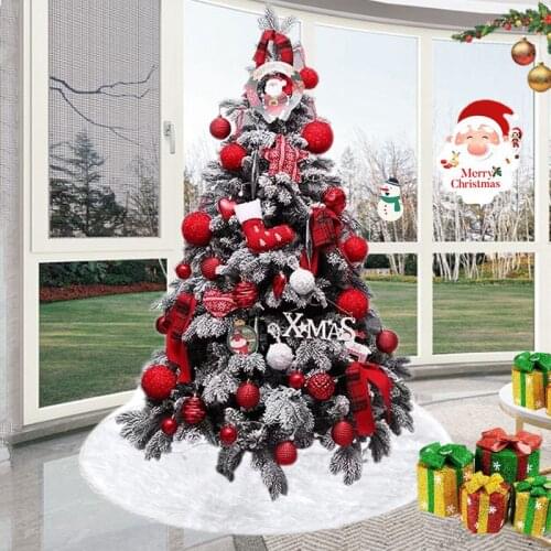 Christmas Tree Skirt White Carpet Faux Fur Floor Mat Cover Christmas Tree Decorations for Home 2020 Xmas New Year Party Decor