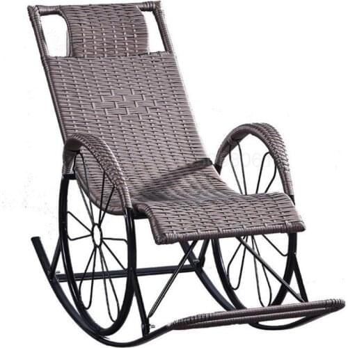 Reclining Chair Nap Chair Balcony Family Recreational Chair Beach Portable Reclining Chair Lazy Rocking Chair Backrest Chair Fol