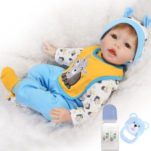 Blue cow Reborn baby boy dolls lifelike 22inch 55cm silicone reborn baby dolls toys for girl child gift bebes reborn l.o.l dolls