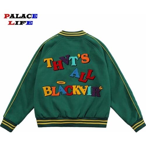 Men Bomber Jacket Hip Hop Harajuku Streetwear Letter Embroidery Baseball Jacket Coat 2021 Autumn Casual Varsity Jacket Outwear