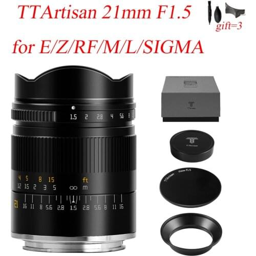 TTArtisan 21mm F1.5 Camera Lens Full Fame Manual Focus Lens For Leica L Sony E Canon RF Nikon Z Leica M Mount TT Artisan