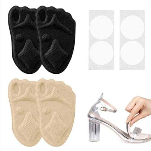 4D Sole High Heel Foot Cushions Forefoot Anti-Slip Insole Breathable Shoes Women Protection Foot Pad Soft Insert Foot Care