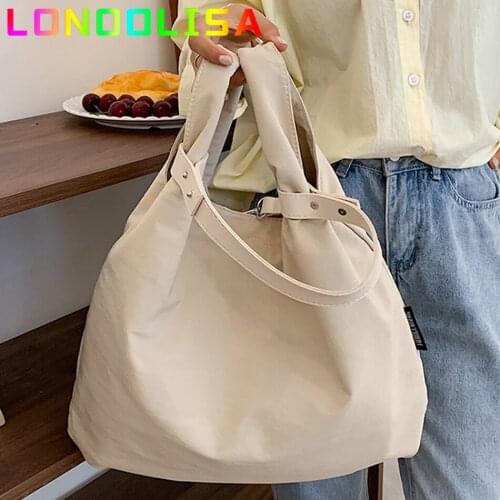 Simple Ladies Tote Bag Women Large Capacity Hobo Shopper Handbag Quality Casual Korean Female Sac Reusable Storage Shoulder Bag