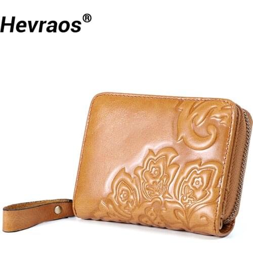 Luxury Brand Womens Wallet Genuine Leather Small Purse Women Short Zipper Ladies Coin Purse Card Holder Vintage Mini Wallets