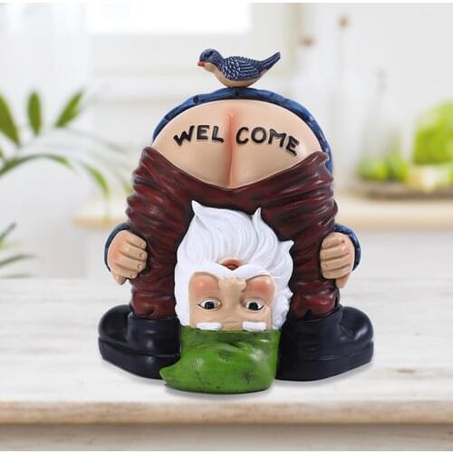 Garden Statue Miniature Dwarf Buttock Gnomes Dwarfs Decor Sculpture Resin Ornament Gift Welcome Sign