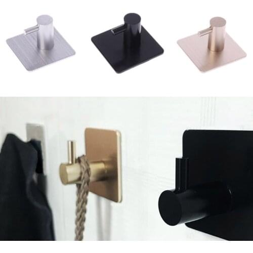 Self Adhesive Home Kitchen Wall Door Hook Key Rack Kitchen Towel Hanger Aluminum