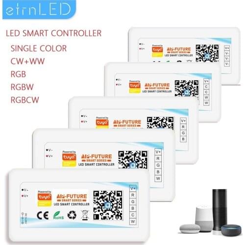 DC5-24V 12V Led Smart Controller Tuya Wifi Wireless Single Color/CCT/RGB/RGBW/RGBCCT Strip Light Alexa Google Home Voice Control