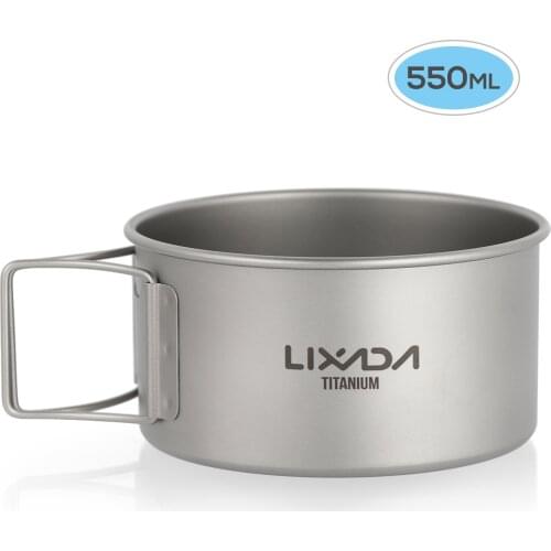 Lixada Titanium Bowls with Folding Handles Dinner Food Container for Outdoor Camping Hiking Backpacking camping besteck Foldable