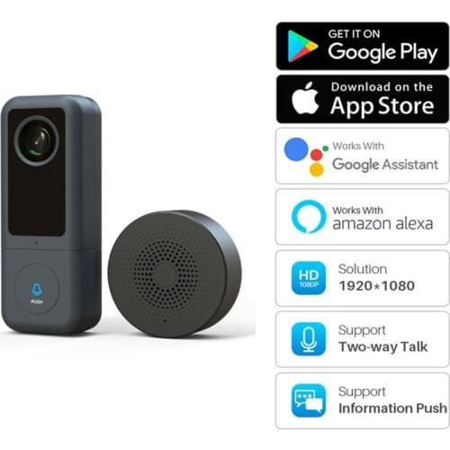 WiFi Video Doorbell 2K HD Video Wireless Camera Angle Mount Motion Detection Smart Door Intercom Support ONVIF Cloud Storage