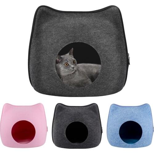 High quality felt Cat Pet Cave Cat Cave Bed Cat Bed for Cats Pets Dark gray/Blue/Pink/Light grey/Coffee color