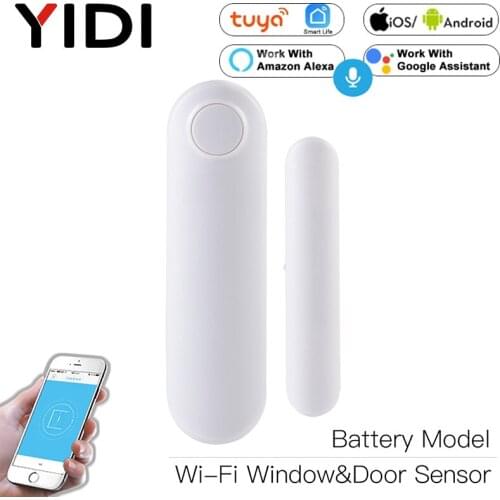 WiFi Smart Door Window Sensor APP Notification Alert Home Alarm Security Detector Compatible With Alexa GoogleHome Voice control