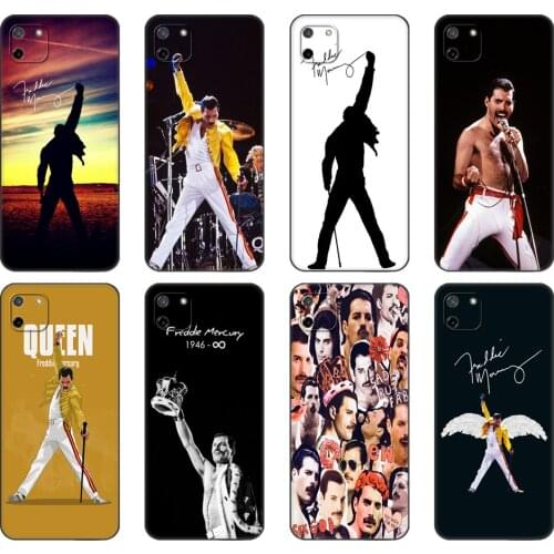 Black tpu Case For OPPO Realme C11 C20 C21 Case Back Cover Bumper Freddie Mercury Queen band