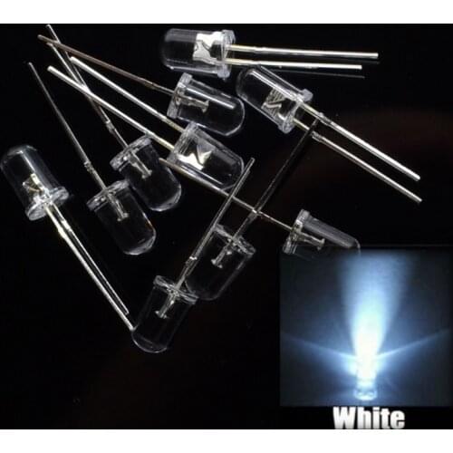 100pcs/ NEW 5mm Round Super Bright White LED light Diode Kit